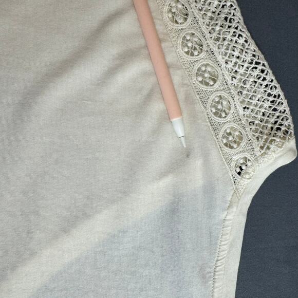 LAUREN RALPH LAUREN Top XXL V-Neck Short Sleeve Eyelet Lace Trim Resort Casual - Picture 5 of 5